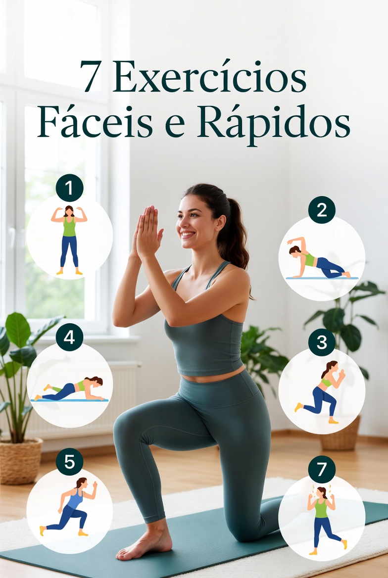7 exercícios fáceis e rápidos para melhorar a saúde e o bem-estar