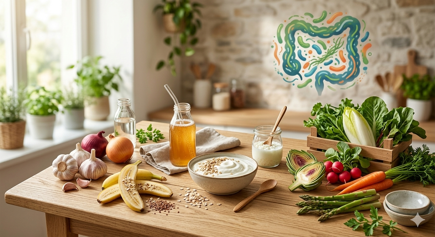 Alimentos prebióticos e probióticos: qual a diferença e como usar para melhorar a saúde intestinal