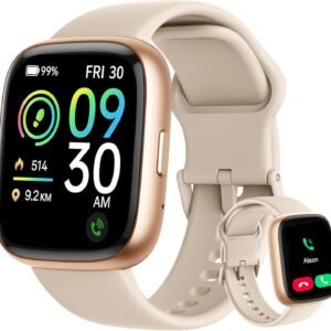 Bettdow SmartWatch Feminino 1.83" Full Touch, Assistente de voz Alexa, IP68 à Prova d'Água, Ligações Bluetooth, 100+ Modos Esportivos, Notificações Inteligentes, Compatível com iOS/Android (Ouro rosê)
