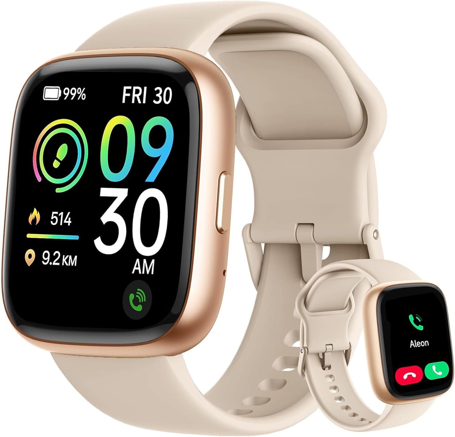 Bettdow SmartWatch Feminino 1.83″ Full Touch, Assistente de voz Alexa, IP68 à Prova d’Água, Ligações Bluetooth, 100+ Modos Esportivos, Notificações Inteligentes, Compatível com iOS/Android (Ouro rosê)