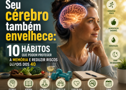 Seu cérebro também envelhece: 10 hábitos que podem proteger a memória e reduzir riscos depois dos 40