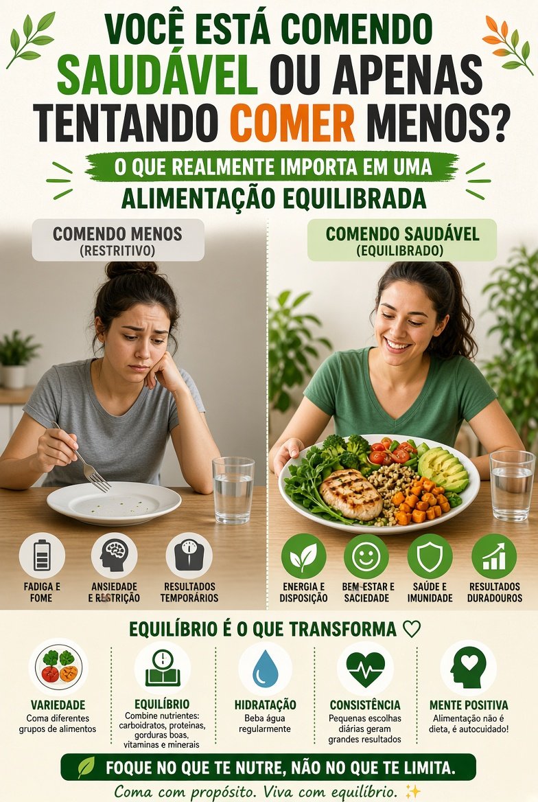 Você está comendo de forma saudável ou apenas tentando comer menos? O que realmente importa em uma alimentação equilibrada